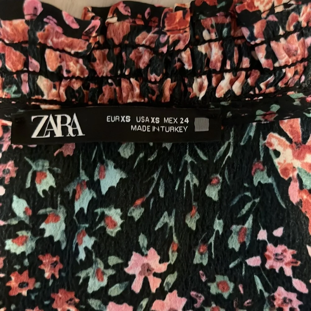Zara Woman’s Balloon Sleeve V Neck Flowy Full Length Floral Print Jumpsuit XS